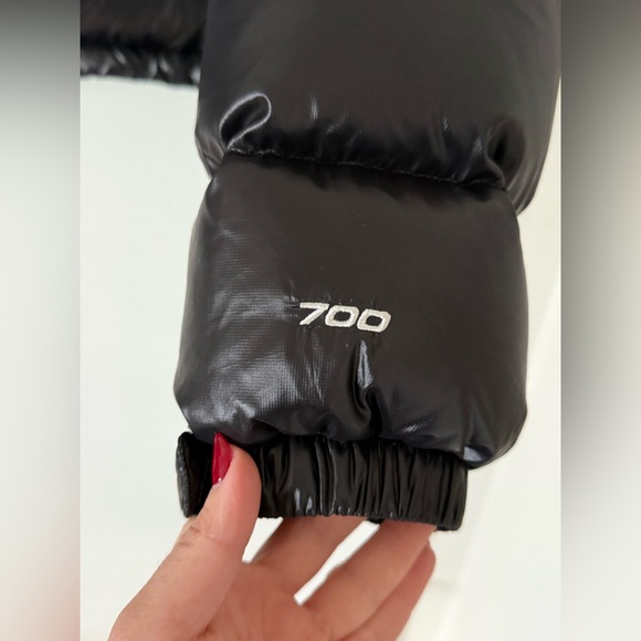The North Face Nuptse Cropped Jacket In Black - Picture 7 of 8